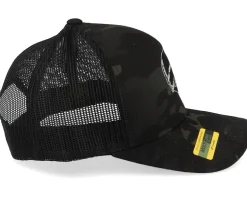 Biker Skull Black Camo Trucker - Born To Ride