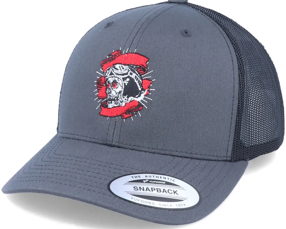 Biking Skull Banners Charcoal/Black Trucker - Born To Ride