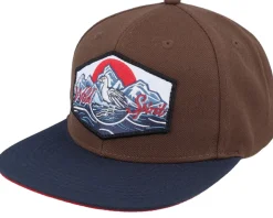 Bird & Mountains Patch Brown/Navy/Red Snapback - Wild Spirit