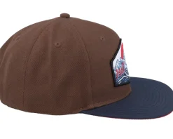 Bird & Mountains Patch Brown/Navy/Red Snapback - Wild Spirit