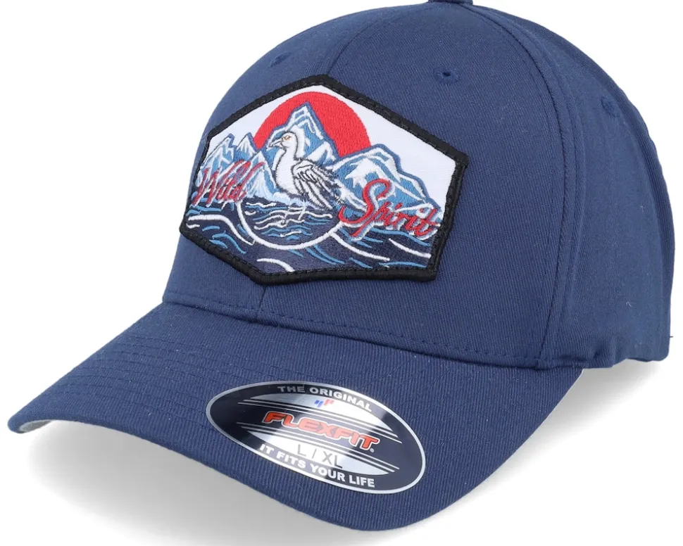 Bird & Mountains Patch Navy Flexfit - Wild Spirit