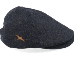 Bird Patch Charcoal Wool Ivy Flat Cap - Jack Anchor