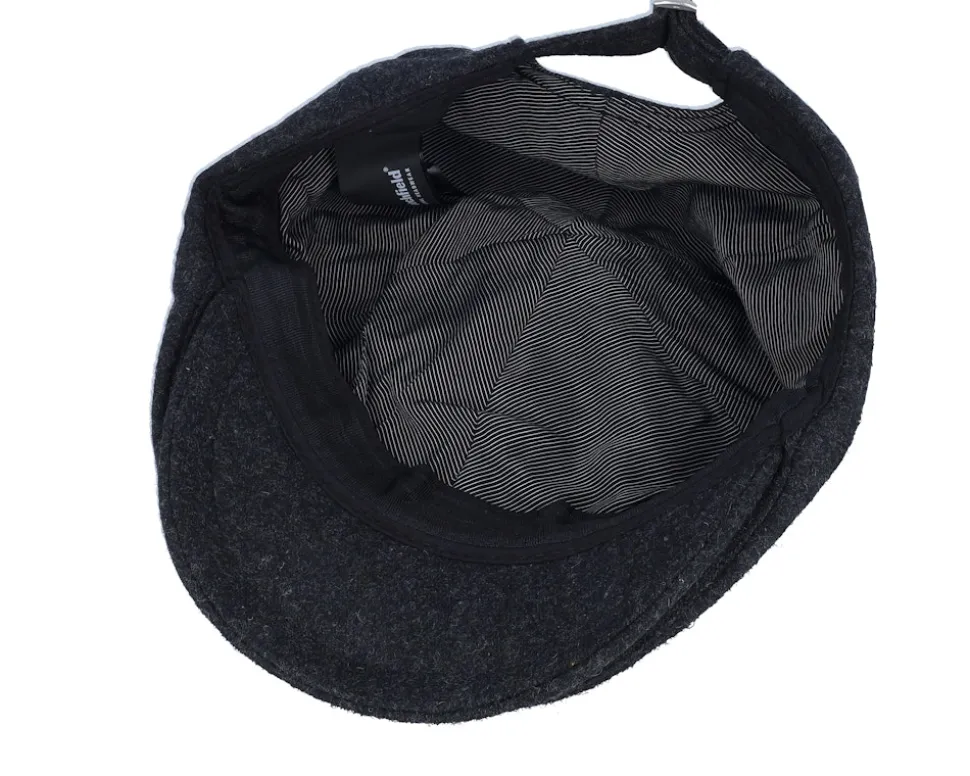 Bird Patch Charcoal Wool Ivy Flat Cap - Jack Anchor