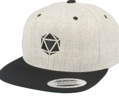 Black D20 Heather Grey Snapback - Gamerz