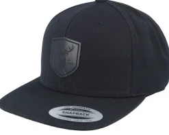 Black Deer Shield Patch Black Snapback - Wild Spirit
