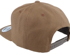 Black Fish Hook Logo Light Brown Snapback - Skillfish