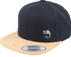 Black Fish Hook Logo Light Brown Snapback - Skillfish