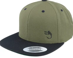 Black Fish Hook Logo Light Brown Snapback - Skillfish