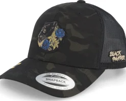 Black Panther & Roses Black Trucker - Iconic