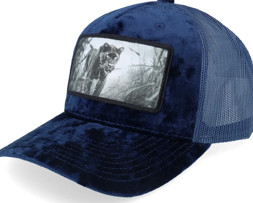 Black Panther Big Patch Velvet Navy Trucker - Calza Pennello