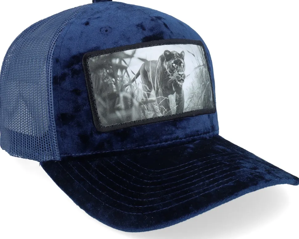 Black Panther Big Patch Velvet Navy Trucker - Calza Pennello