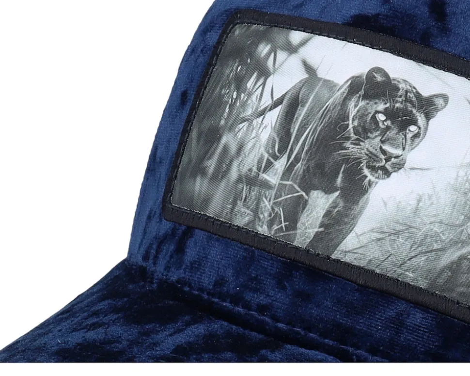 Black Panther Big Patch Velvet Navy Trucker - Calza Pennello