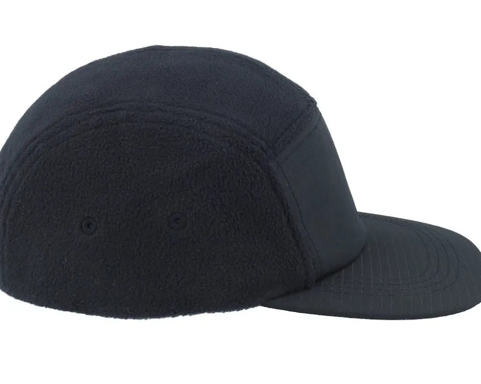 Black Recycled Fleece Camper 5-Panel - Beechfield