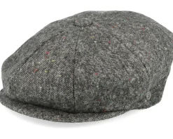 Blackheath Speckled Marl Newsboy Black Flat Cap - Jaxon & James
