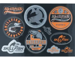 Black/Orange/Brushed Alumiunium Stickers - Skillfish
