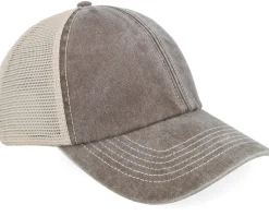 Blank Brown/Stone Vintage Washed Trucker - Beechfield