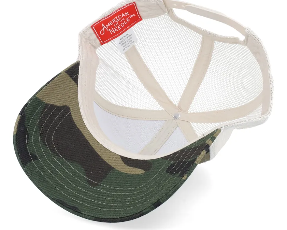 Blank Brush Twill Valin Ivory/Camouflage Trucker - American Needle