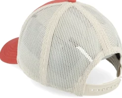 Blank Brush Twill Valin Ivory/Nantucket Red A-Frame Trucker - American Needle