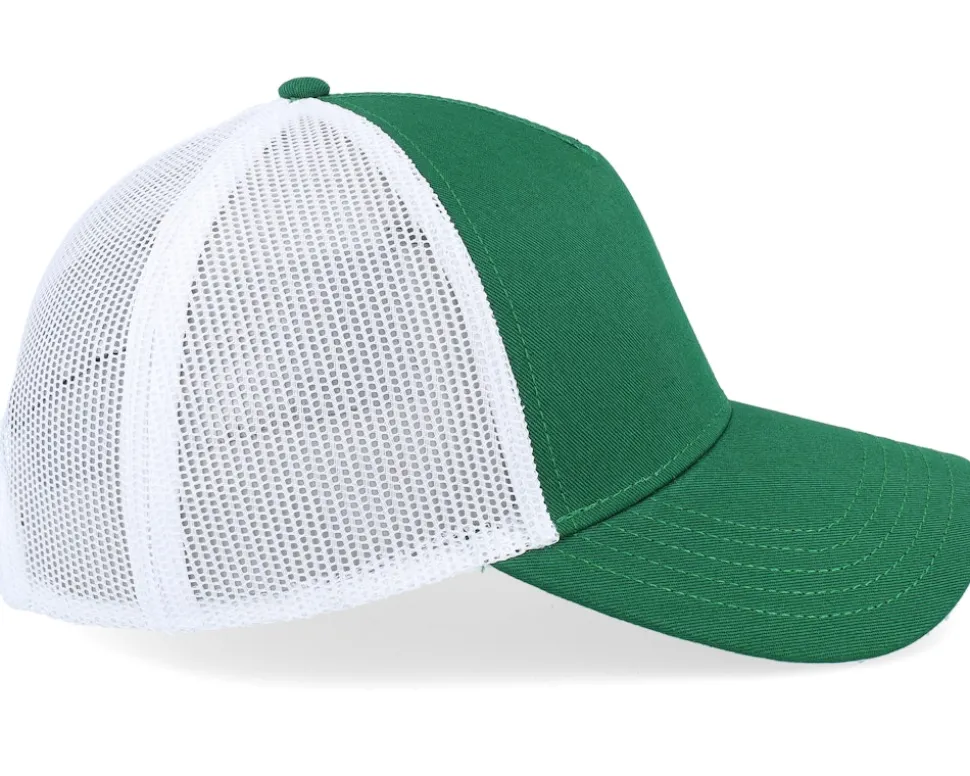 Blank Brush Twill Valin White/Emerald Trucker - American Needle
