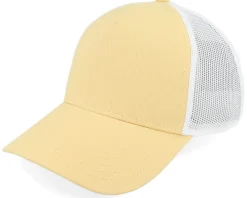 Blank Brush Twill Valin White/Lemon A-Frame Trucker - American Needle