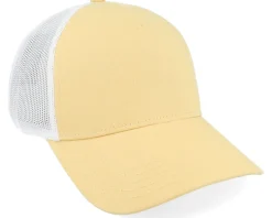 Blank Brush Twill Valin White/Lemon A-Frame Trucker - American Needle