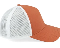 Blank Brush Twill Valin White Desert Orange A-Frame Trucker - American Needle