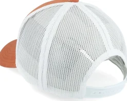 Blank Brush Twill Valin White Desert Orange A-Frame Trucker - American Needle
