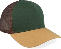 Blank Dark Green/Brown/Wheat A-frame Trucker - Equip