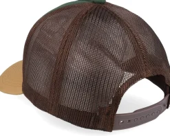 Blank Dark Green/Brown/Wheat A-frame Trucker - Equip