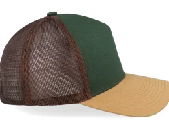 Blank Dark Green/Brown/Wheat A-frame Trucker - Equip