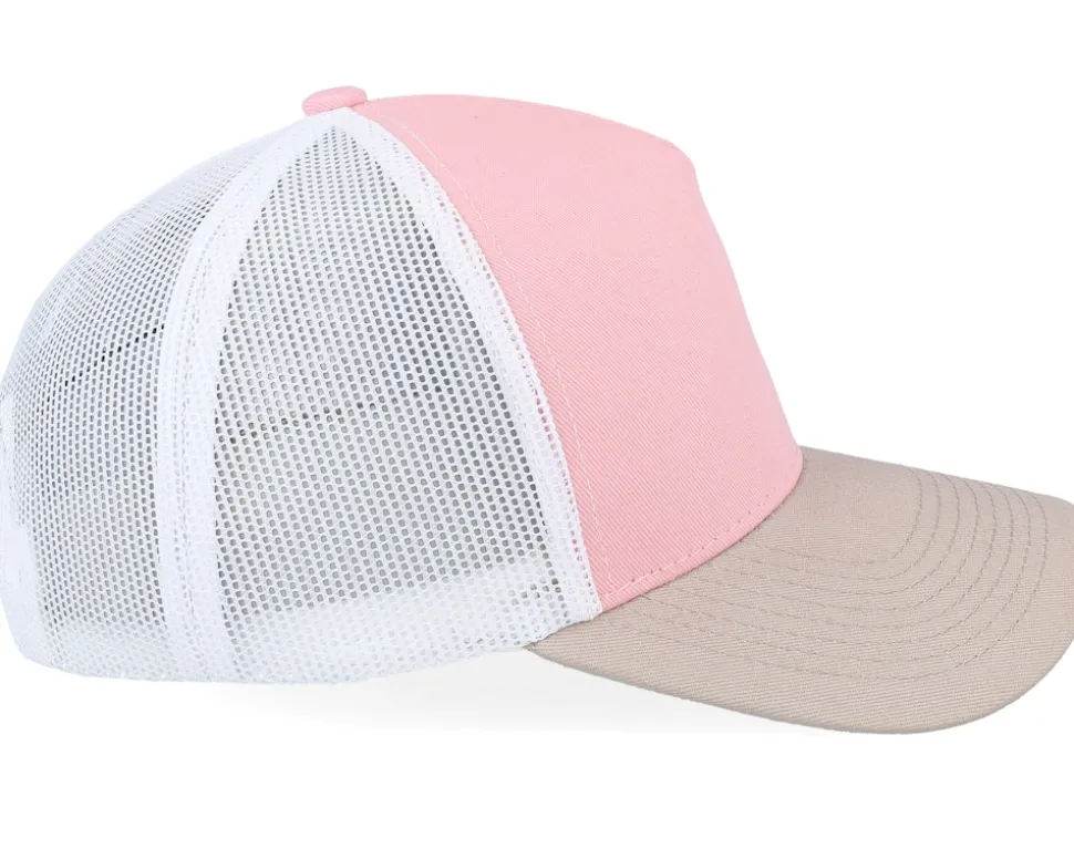 Blank Light Pink/White/Light Grey A-frame Trucker - Equip