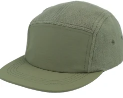 Blank Olive Green Recycled Fleece Camper 5-Panel - Beechfield
