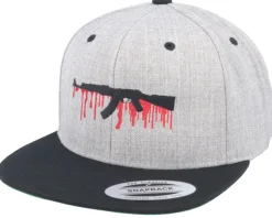 Bloody AK47 Grey/Black Snapback - GUNS n SKULLS