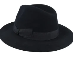 Blue Line Brazil Wool/Cashmere Black Fedora - MJM Hats