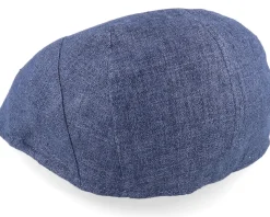 Blue Line Bruce Linen Blue Flat Cap - MJM Hats