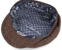 Blue Line Mio Shetland Wool Brown Flat Cap - MJM Hats