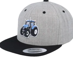 Blue Tractor Heather Grey/Black Snapback - Kiddo Cap