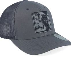 Blue-eyes White Dragon Grey Engraved Grey Trucker - Yu-Gi-Oh