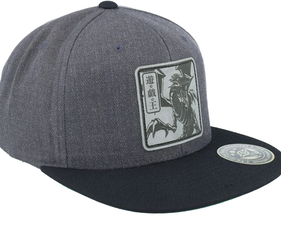 Blue-eyes White Dragon Grey Engraved Charcoal Snapback - Yu-Gi-Oh