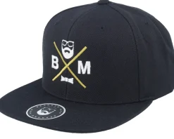 BM Cross Black Snapback - Bearded Man