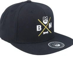 BM Cross Black Snapback - Bearded Man