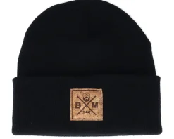 Bm Cross Patch Black Beanie - Bearded Man