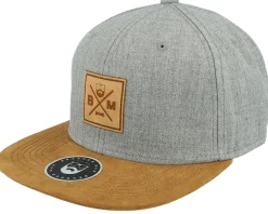 BM Cross Patch Grey/Suede Snapback - Bearded Man