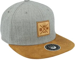 BM Cross Patch Grey/Suede Snapback - Bearded Man