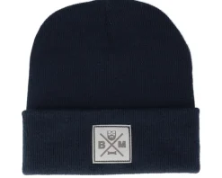 Bm Cross Patch Navy Beanie - Bearded Man