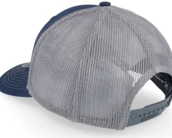 Bm Logo Wh Woven 112 Split Navy/Charcoal Trucker - Bearded Man