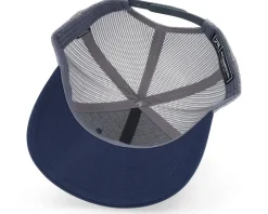 Bm Logo Wh Woven 112 Split Navy/Charcoal Trucker - Bearded Man