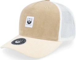 Bm Logo Wh Woven 112 Split Navy/Charcoal Trucker - Bearded Man
