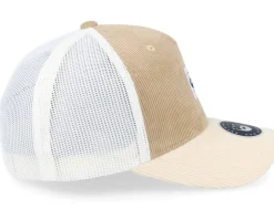 Bm Logo Wh Woven Cord Caramel/Ivory A-frame Trucker - Bearded Man