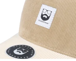 Bm Logo Wh Woven Cord Caramel/Ivory A-frame Trucker - Bearded Man